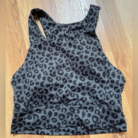 Anthropologie ALL FENIX Leopard Print Longline Sports Bra size Large - Picture 1 of 6